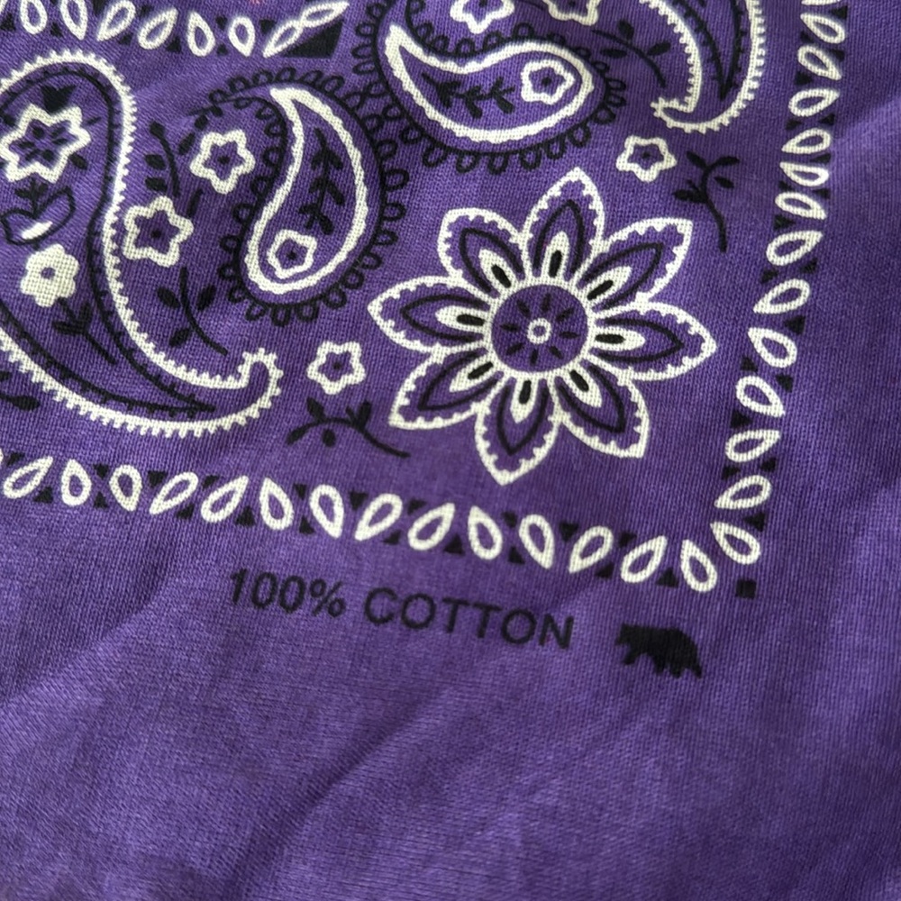 Purple Bandana with Paisley Design - Picture 2 of 3